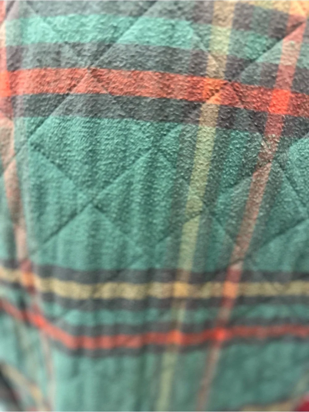 Urban Outfitters Quilted Plaid Flannel Shirt Jacket Green